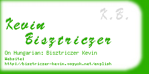 kevin bisztriczer business card